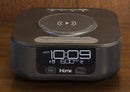 iHome Alarm Clock - HW5 - Qi Wireless Charging Bluetooth Bedside Stereo Speaker Alarm Clock with Single Day Alarm, Dual USB Charging