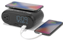 iHome Alarm Clock - HW6 - Preset Bedside Clock with Single Day Alarm, Qi Wireless Charging, AC Outlet, and Dual USB Quick Charging